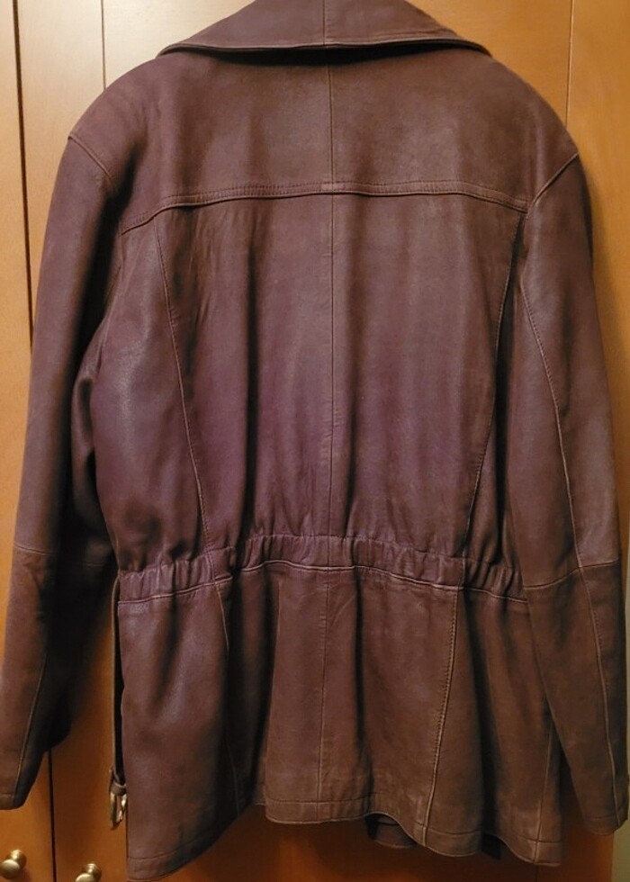 DERIMOD hakiki nubuk deri kemerli kaban - Görsel 2