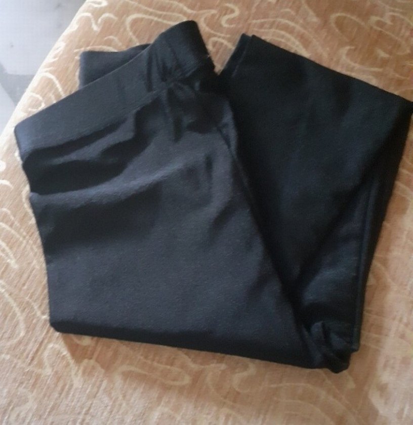 Yüksek Bel  Tayt , Siyah , kendinden parlak - Görsel 4