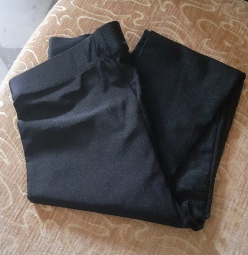 Yüksek Bel  Tayt , Siyah , kendinden parlak - Görsel 5