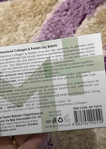 Motto Plus Proteinli Saç Bakım Kürü 5 Ampul - Görsel 2