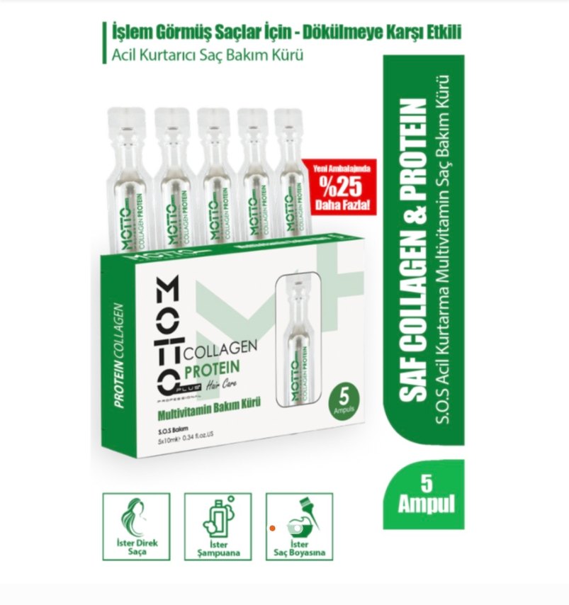 Motto Plus Proteinli Saç Bakım Kürü 5 Ampul - Görsel 3
