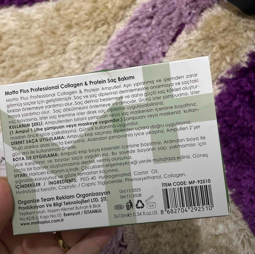 Motto Plus Proteinli Saç Bakım Kürü 5 Ampul - Görsel 2