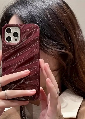 Apple iPhone 15 Pro Max Bordo Su Dalgası Kılıf - Görsel 2