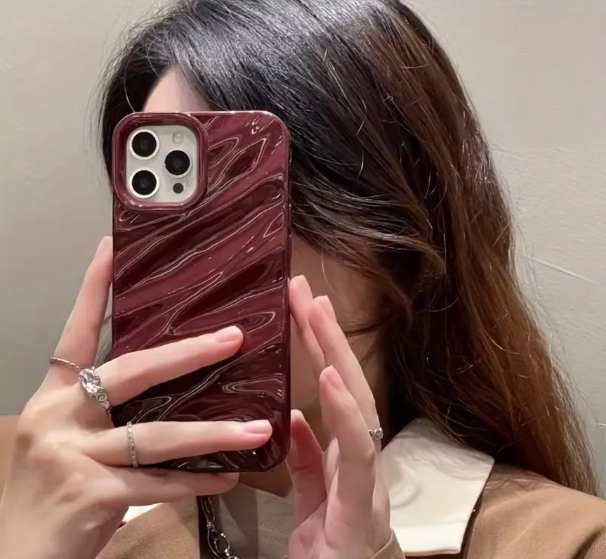 Apple iPhone 15 Pro Max Bordo Su Dalgası Kılıf - Görsel 2