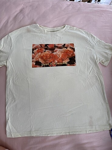 Bershka pastel sarı tişört