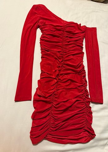 xs Beden Beyoğlu butik kırmızı mini elbise