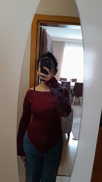 m Beden Uzun kollu vücuda yapışan bluz