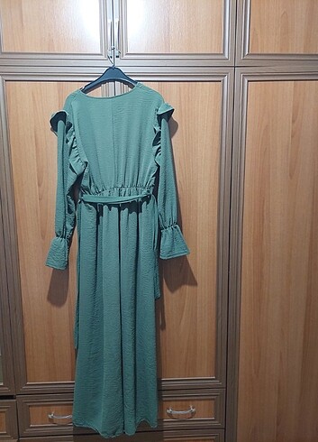 xl Beden yeşil Renk Tesettür Elbise
