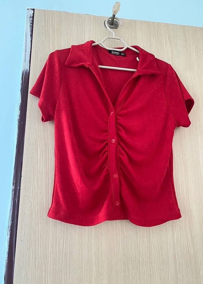 Büzgülü kısa kol gömlek - Görsel 2