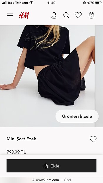 SİYAH ŞORT ETEK
