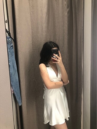 xs Beden zara beyaz kısa elbise mezuniyet elbisesi düğün elbisesi