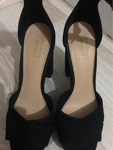 38 Beden siyah Renk bershka siyah topuklu ayakkabı platform 10 cm yüksek topuk ayakk