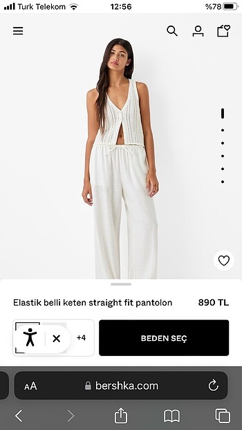 TAKAS YAPILACAKTIR ALMAYINbershka beyaz keten pantolon