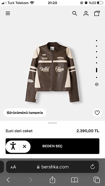 bershka kahverengi motorcu deri ceketi suni deri ceket