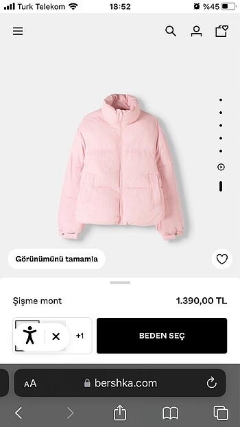pembe bershka şişme mont oversize mont toz pembe zara mont pull 