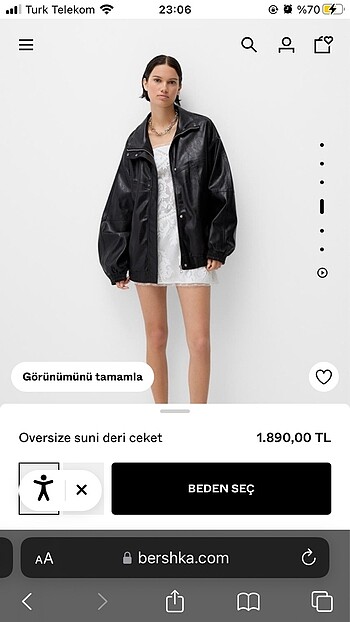 bershka siyah oversize suni deri ceket bol siyah zara pull and b