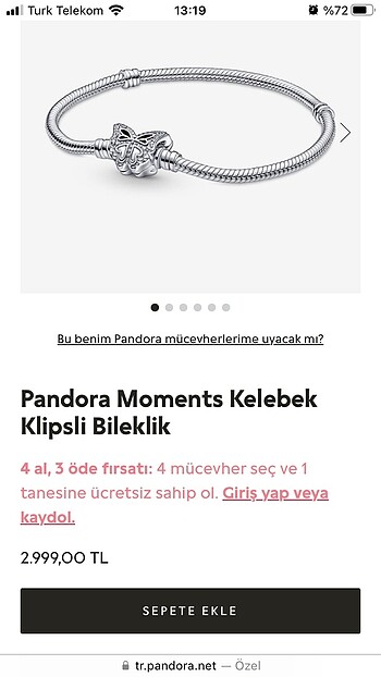  Beden gri Renk pandora bileklik charm ve yüzük