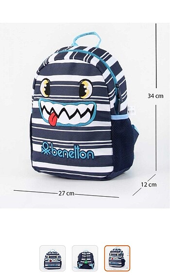 Benetton unisex United Benetton shark okul çantası 75990