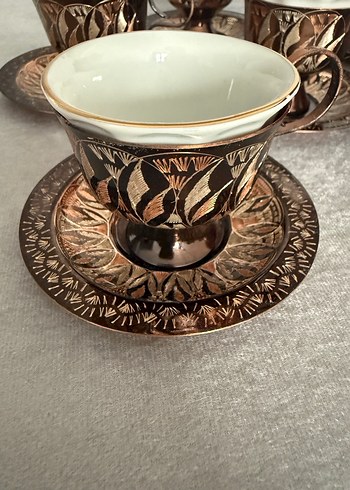 Bakır antika 6'lı Fincan Seti - Görsel 5