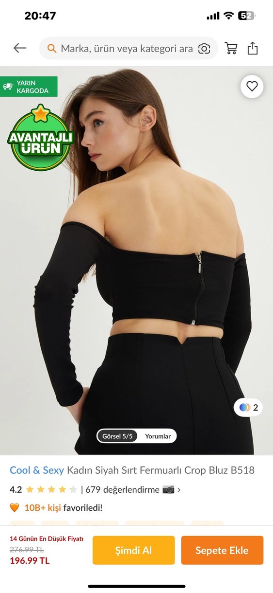 Siyah Straplez Uzun Kollu Mini Bustiyer - Görsel 2