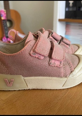 Vicco Kız Çocuk Pembe Süet Cırtlı Spor Ayakkabı