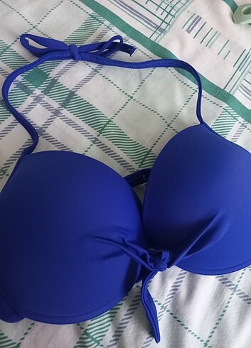38 Beden Penti Mavi Push Up Biikini Üstü