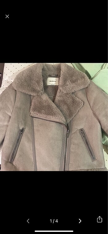 Stradivarius Stradivarius Gri kürklü ceket