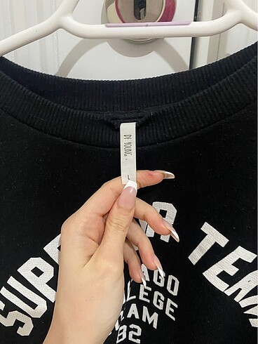 Defacto Siyah crop sweat