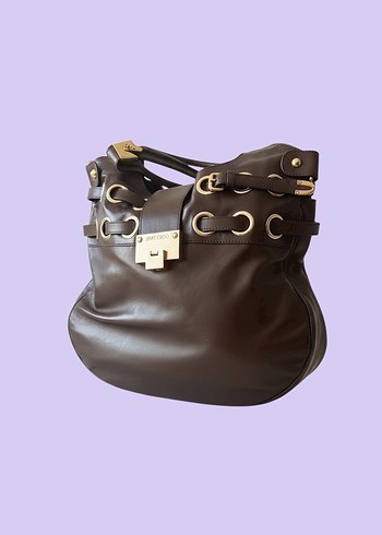 Jimmy Choo Kahverengi Deri Çanta - Görsel 2