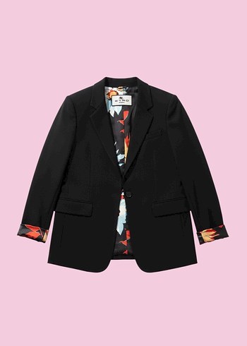 Etro Siyah Blazer Desenli Astarlı - Görsel 2