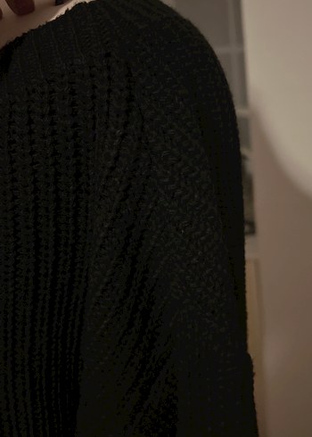 Siyah Kadın Triko Günlük Kazak - Görsel 5