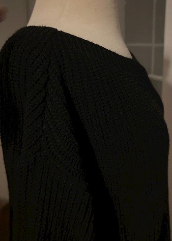 Siyah Kadın Triko Günlük Kazak - Görsel 2