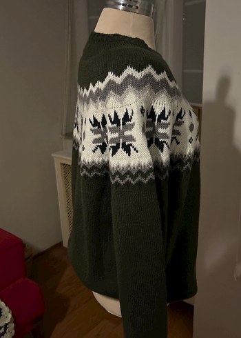 YeşilÖrgü Salaş Yuvarlak Yaka Kazak - Görsel 4