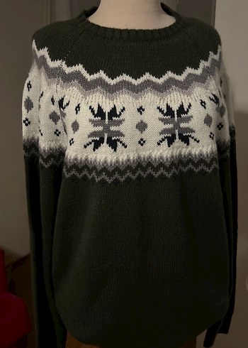 YeşilÖrgü Salaş Yuvarlak Yaka Kazak - Görsel 2