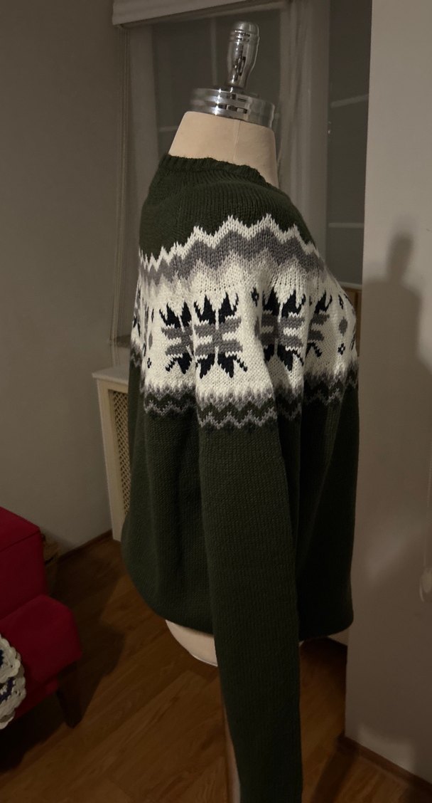 YeşilÖrgü Salaş Yuvarlak Yaka Kazak - Görsel 4