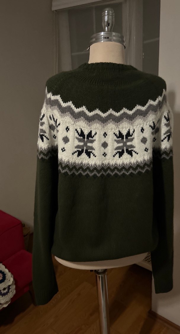 YeşilÖrgü Salaş Yuvarlak Yaka Kazak - Görsel 5