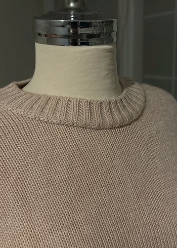 Bej Örgü Kadın Triko Sweatshirt - Görsel 5