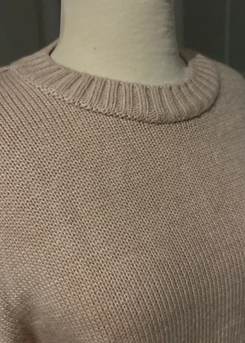 Bej Örgü Kadın Triko Sweatshirt - Görsel 2