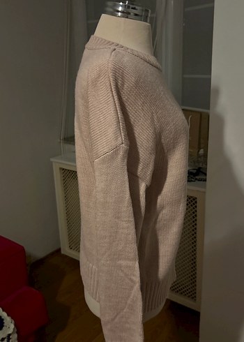 Bej Örgü Kadın Triko Sweatshirt - Görsel 3