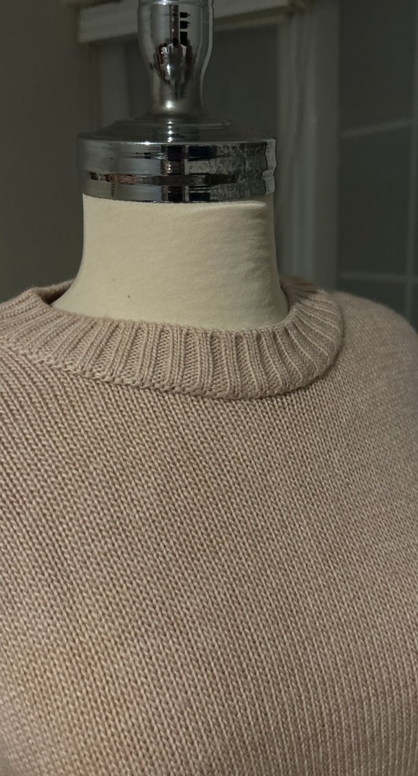 Bej Örgü Kadın Triko Sweatshirt - Görsel 5