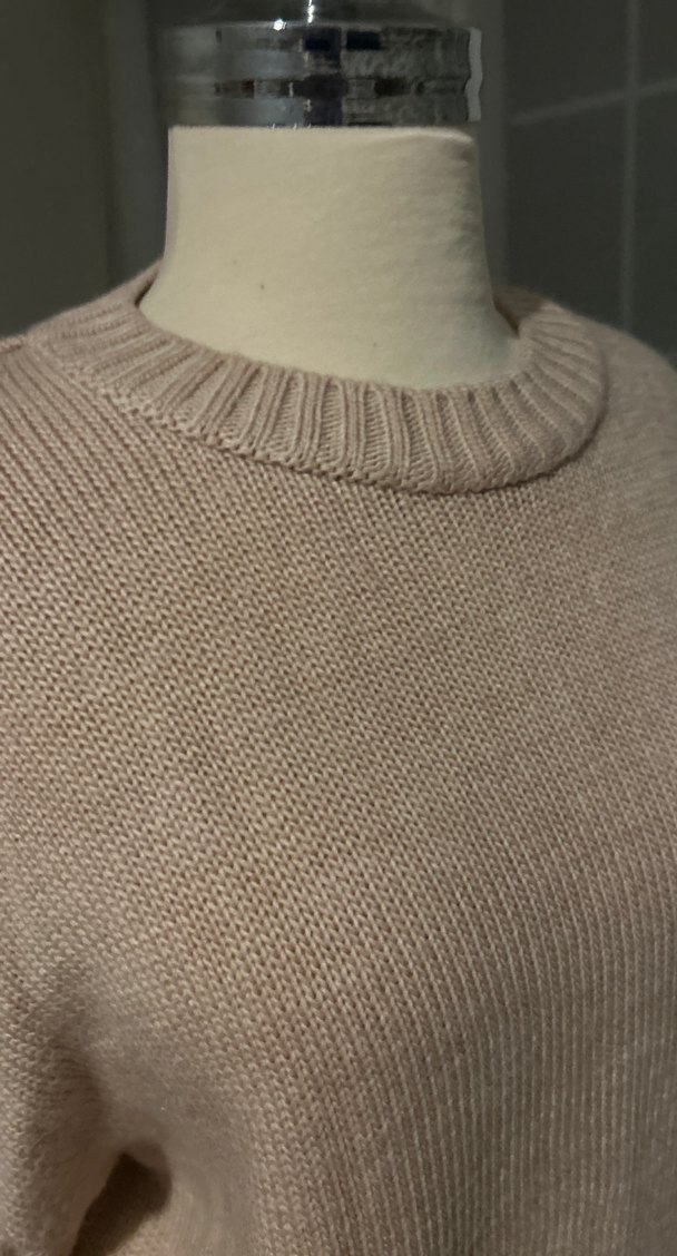 Bej Örgü Kadın Triko Sweatshirt - Görsel 2