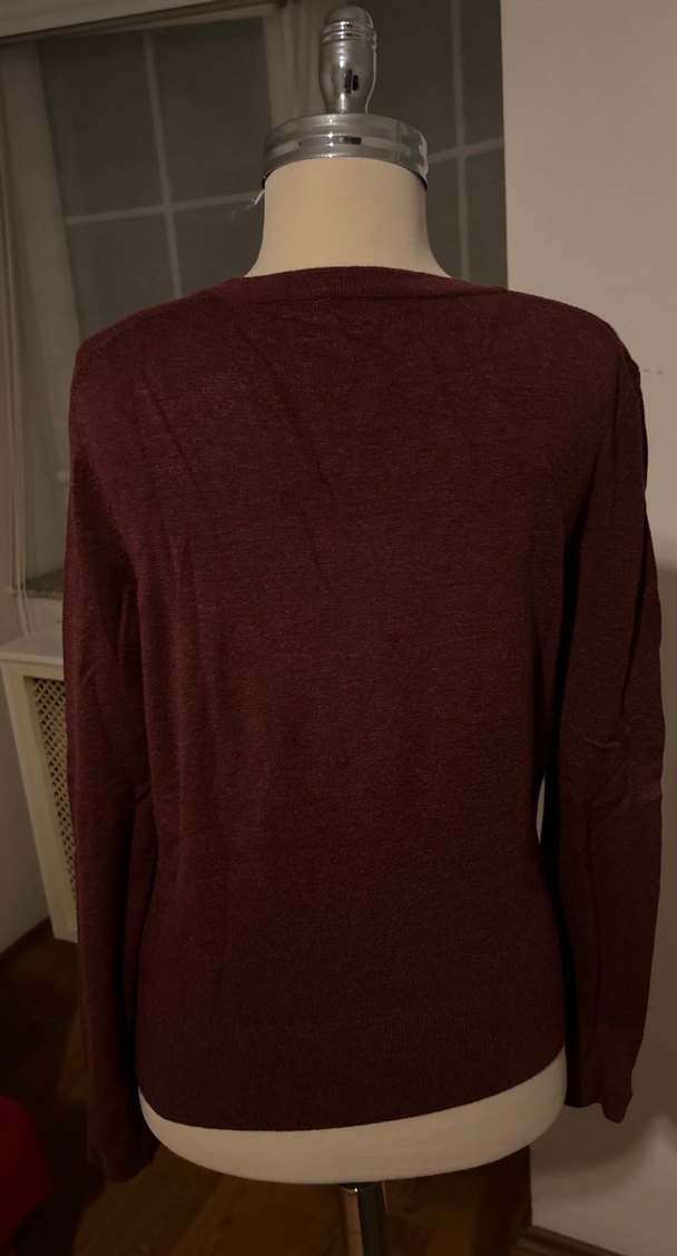 Bordo Kadın Uzun Kollu Kazak - Görsel 3