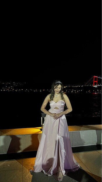 36 Beden pembe Renk Pudra pembe abiye mezuniyet elbisesi
