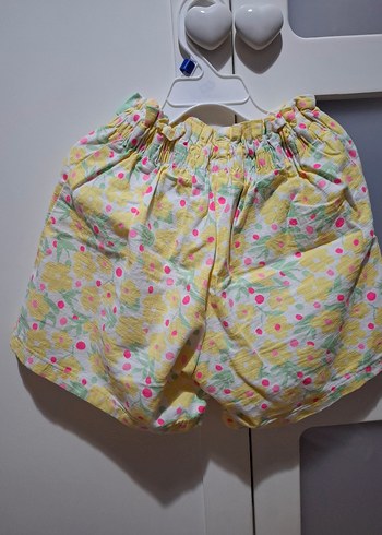 Sarı Desenli Kız Çocuk Şort Etek Fiyonk Detaylı - Görsel 3