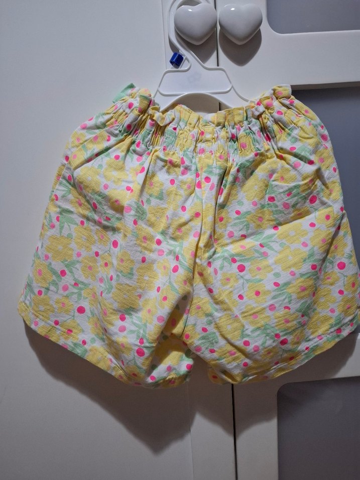 Sarı Desenli Kız Çocuk Şort Etek Fiyonk Detaylı - Görsel 3