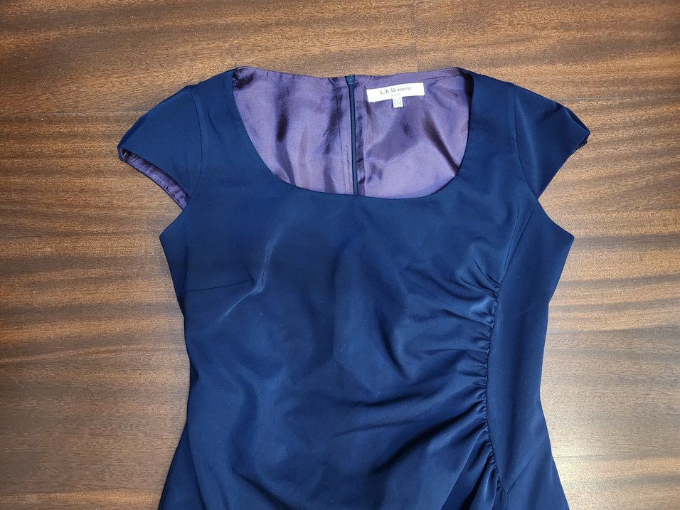 L.K BENNETT Lacivert  Ofis Elbisesi - Görsel 4