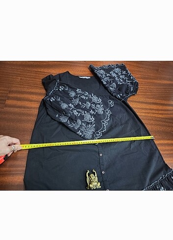 KASHA GRİ ÇİÇEK İŞLEMELİ ELBİSE - Görsel 8