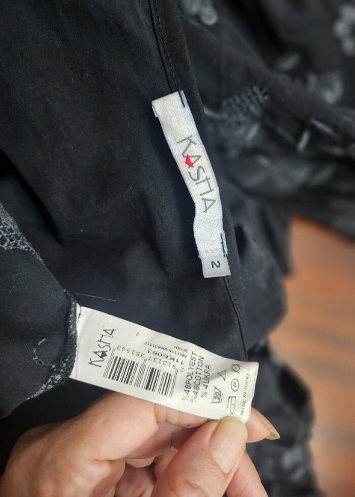 KASHA GRİ ÇİÇEK İŞLEMELİ ELBİSE - Görsel 3