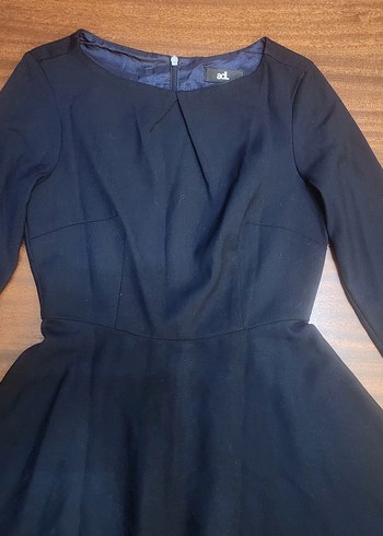 ADL LACİVERT KLOŞ ELBİSE - Görsel 10