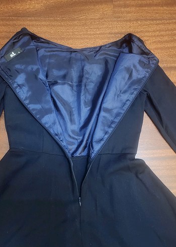 ADL LACİVERT KLOŞ ELBİSE - Görsel 5